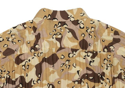 ISSEY MIYAKE MEN Poly Camo Pleated Shirt Size L