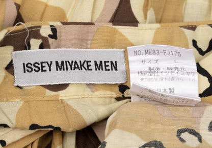 ISSEY MIYAKE MEN Poly Camo Pleated Shirt Size L