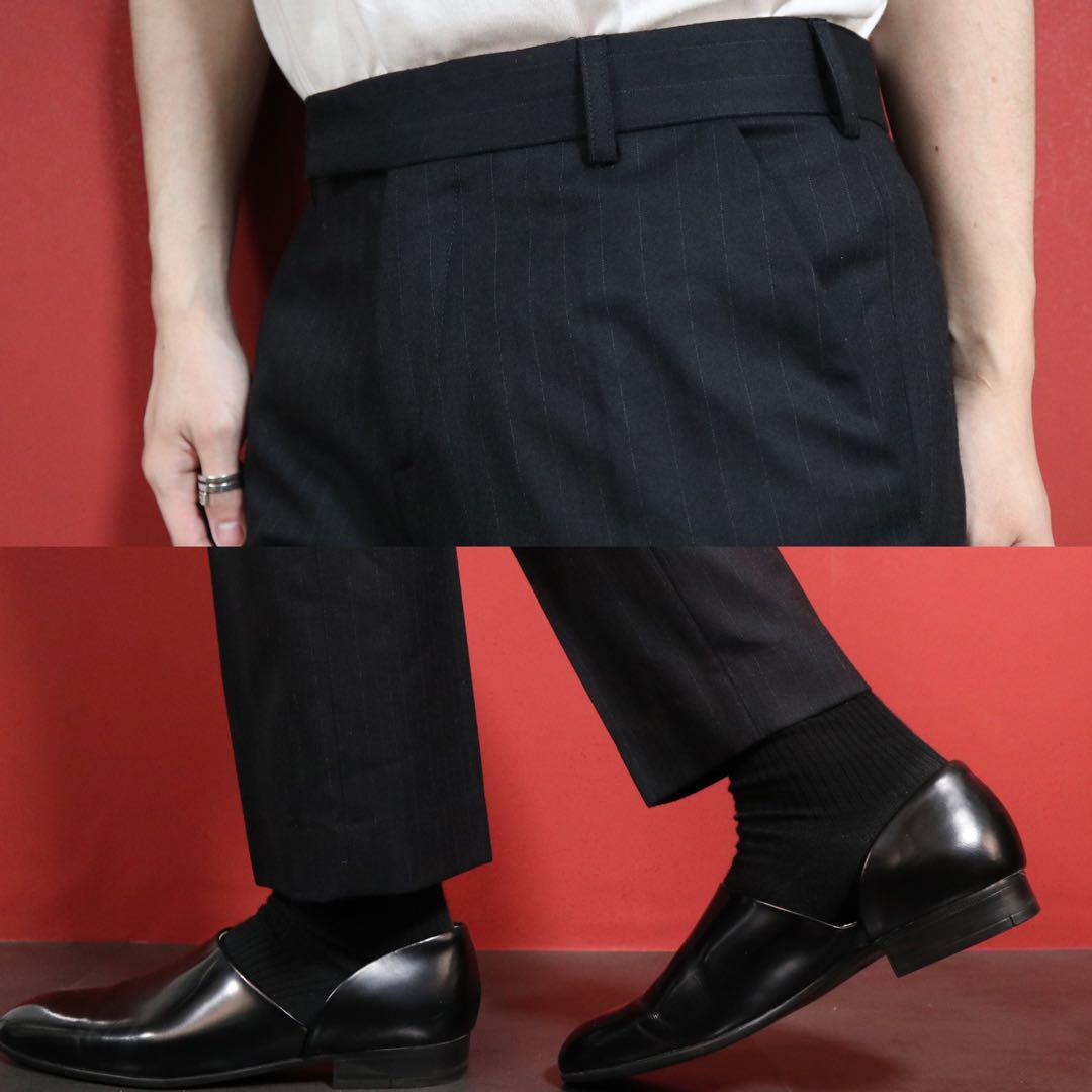 Raf Simons Archive Wool Ankle Tapered Striped Slacks Size 46