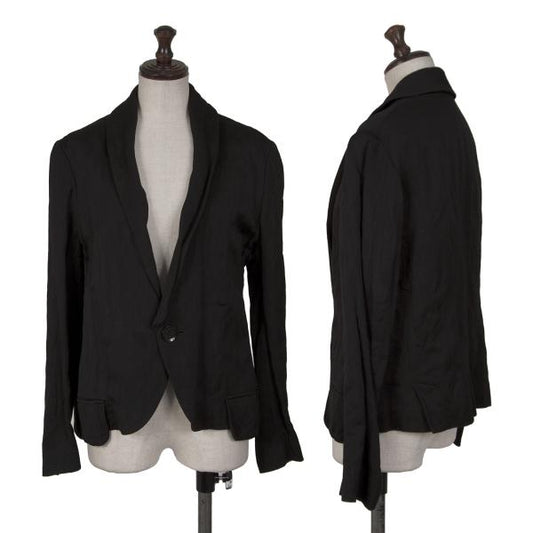 Y's Blended Shawl Collar Short Jacket Black Size 2