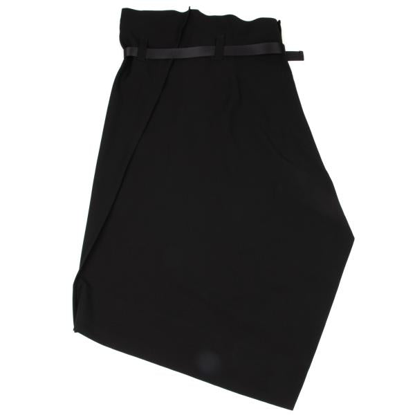 ISSEY MIYAKE Asymmetrical Belted Poly Skirt Size 2