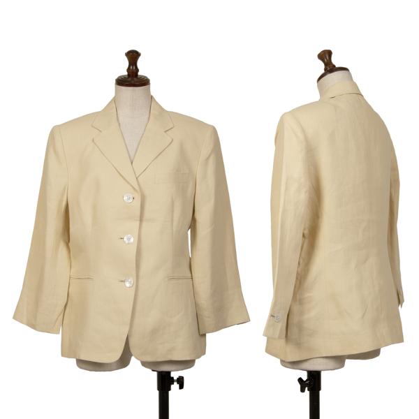 Aquascutum Linen Tailored Blazer Beige Size 11