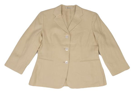 Aquascutum Linen Tailored Blazer Beige Size 11