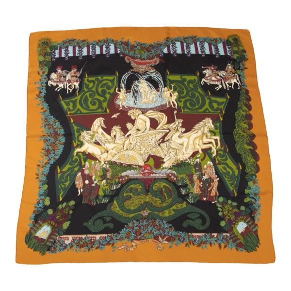 HERMES Carré 90 "King's Scarf Orange