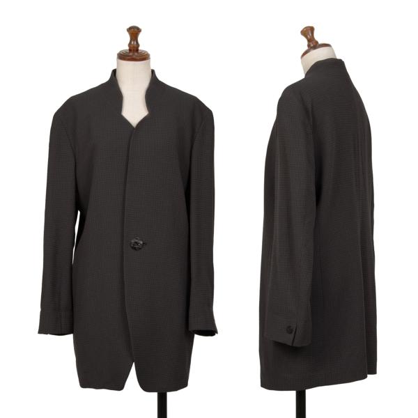 JURGEN LEHL Wool Design Weave Band Jacket Charcoal Size M