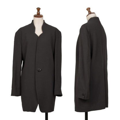 JURGEN LEHL Wool Design Weave Band Jacket Charcoal Size M