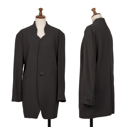 JURGEN LEHL Wool Design Weave Band Jacket Charcoal Size M
