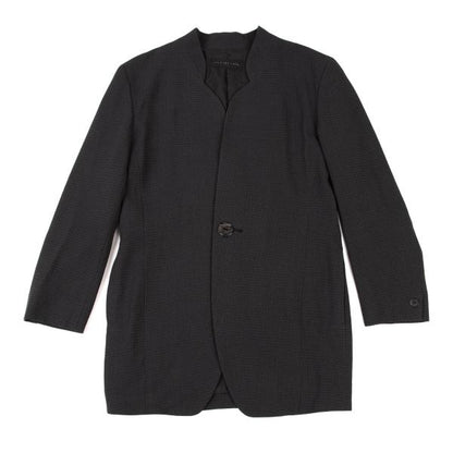 JURGEN LEHL Wool Design Weave Band Jacket Charcoal Size M