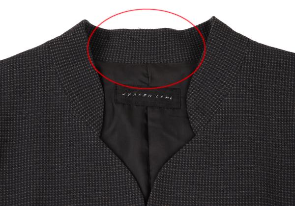 JURGEN LEHL Wool Design Weave Band Jacket Charcoal Size M