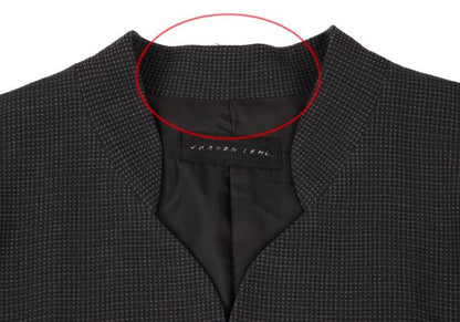 JURGEN LEHL Wool Design Weave Band Jacket Charcoal Size M
