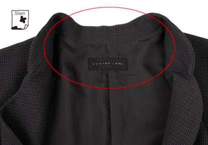 JURGEN LEHL Wool Design Weave Band Jacket Charcoal Size M