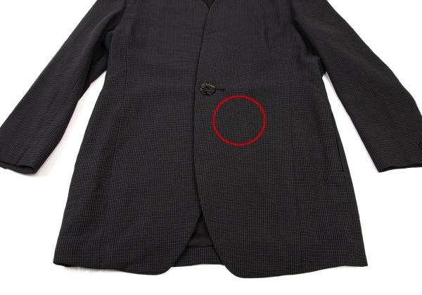 JURGEN LEHL Wool Design Weave Band Jacket Charcoal Size M