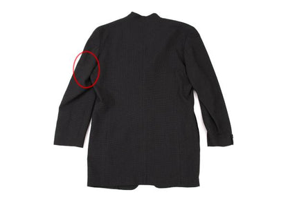 JURGEN LEHL Wool Design Weave Band Jacket Charcoal Size M