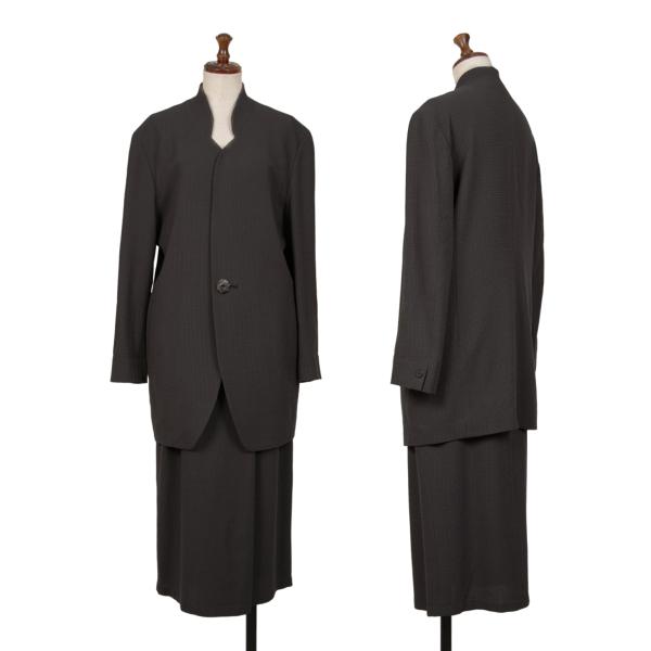 JURGEN LEHL Wool Design Weave Band Jacket Charcoal Size M