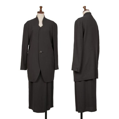 JURGEN LEHL Wool Design Weave Band Jacket Charcoal Size M