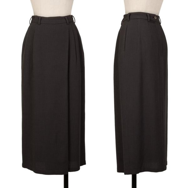 JURGEN LEHL Wool Design Weave Tuck Midi Skirt Gray Size M
