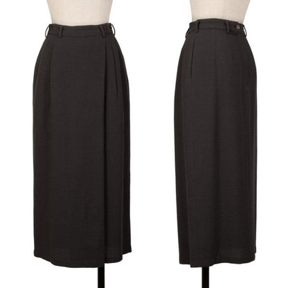 JURGEN LEHL Wool Design Weave Tuck Midi Skirt Gray Size M