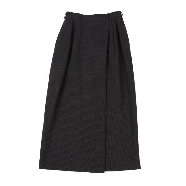 JURGEN LEHL Wool Design Weave Tuck Midi Skirt Gray Size M