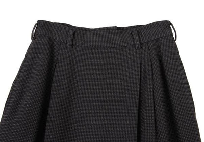 JURGEN LEHL Wool Design Weave Tuck Midi Skirt Gray Size M