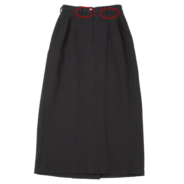 JURGEN LEHL Wool Design Weave Tuck Midi Skirt Gray Size M