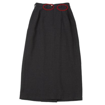 JURGEN LEHL Wool Design Weave Tuck Midi Skirt Gray Size M