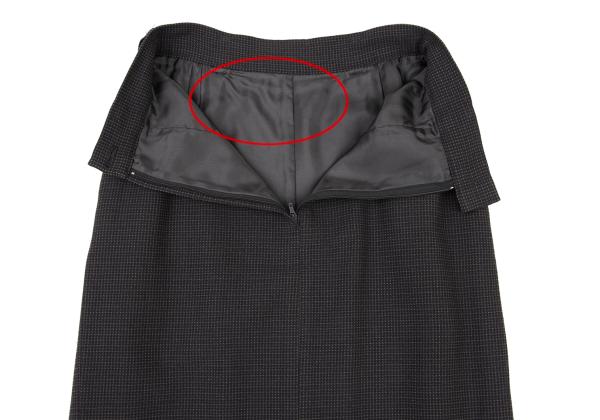 JURGEN LEHL Wool Design Weave Tuck Midi Skirt Gray Size M