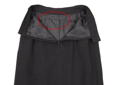 JURGEN LEHL Wool Design Weave Tuck Midi Skirt Gray Size M