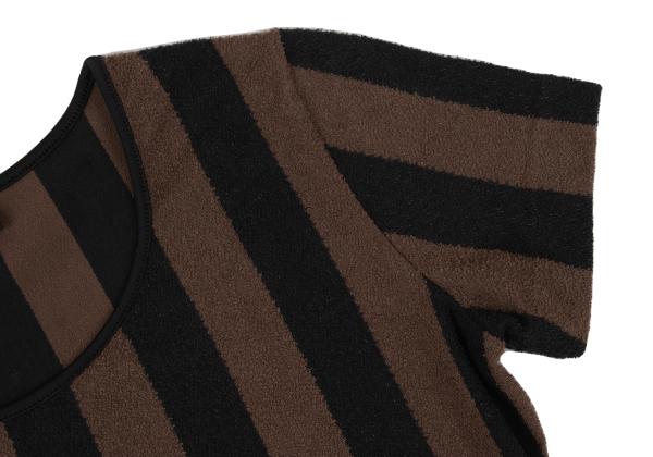 FENDI Cotton Striped Terry T-Shirt Black Size S