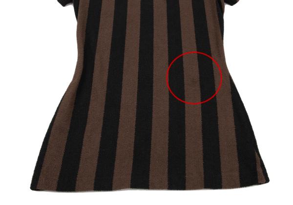 FENDI Cotton Striped Terry T-Shirt Black Size S
