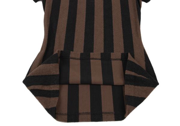 FENDI Cotton Striped Terry T-Shirt Black Size S