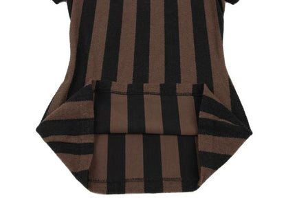 FENDI Cotton Striped Terry T-Shirt Black Size S