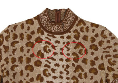 Mademoiselle Dior Wool Leopard Jacquard Sweater Brown Size M