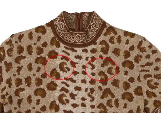 Mademoiselle Dior Wool Leopard Jacquard Sweater Brown Size M