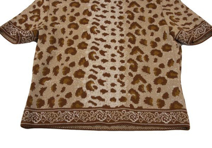 Mademoiselle Dior Wool Leopard Jacquard Sweater Brown Size M
