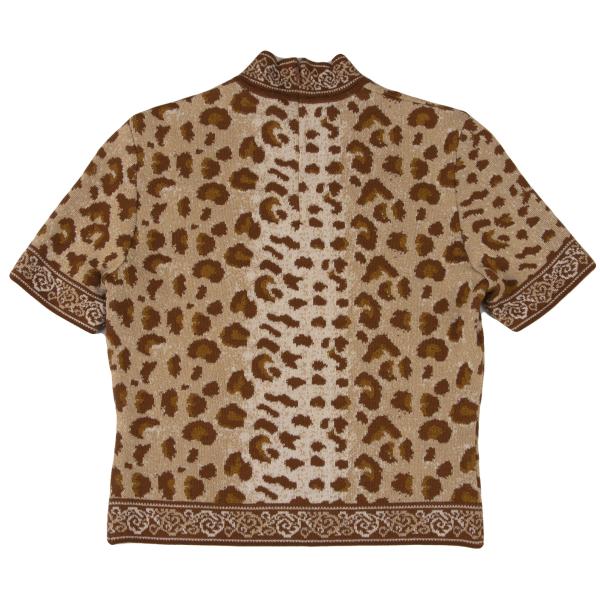 Mademoiselle Dior Wool Leopard Jacquard Sweater Brown Size M