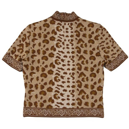 Mademoiselle Dior Wool Leopard Jacquard Sweater Brown Size M