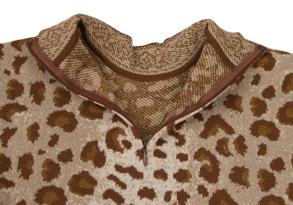 Mademoiselle Dior Wool Leopard Jacquard Sweater Brown Size M