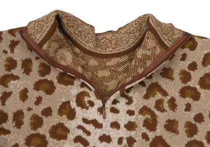 Mademoiselle Dior Wool Leopard Jacquard Sweater Brown Size M