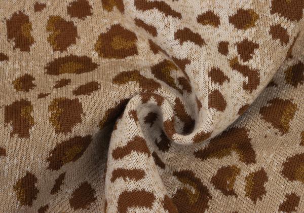 Mademoiselle Dior Wool Leopard Jacquard Sweater Brown Size M