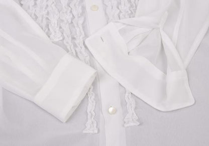 COMME des GARCONS HOMME PLUS Off-White Sheer Shirt Size S