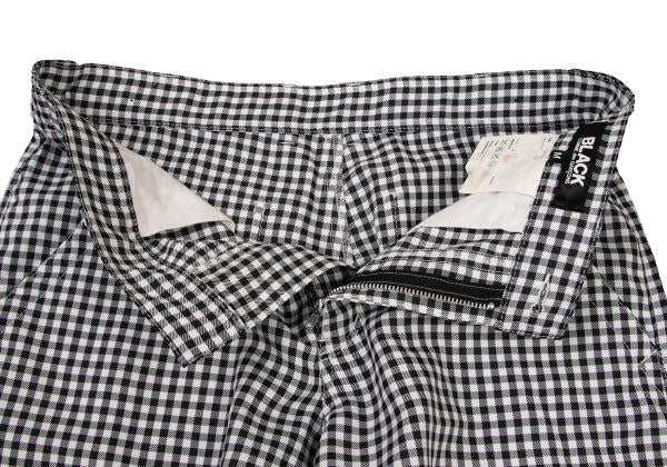 BLACK COMME des GARCONS Poly Gingham Black White Pants Size M