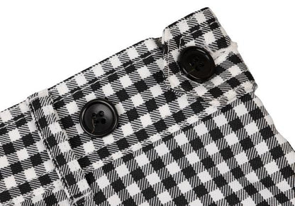 BLACK COMME des GARCONS Poly Gingham Black White Pants Size M