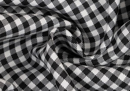 BLACK COMME des GARCONS Poly Gingham Black White Pants Size M