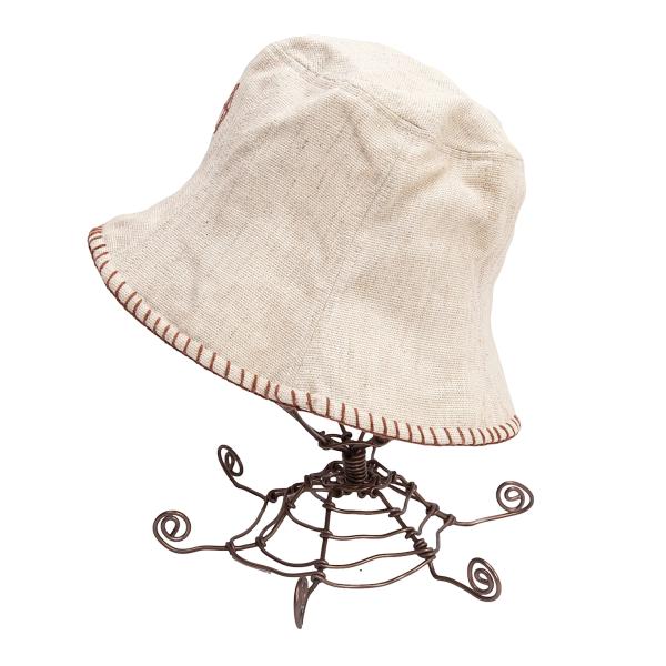 JPG by GAULTIER Linen Embroidered Bucket Hat Beige Size 58CM