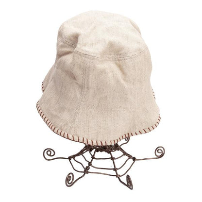 JPG by GAULTIER Linen Embroidered Bucket Hat Beige Size 58CM