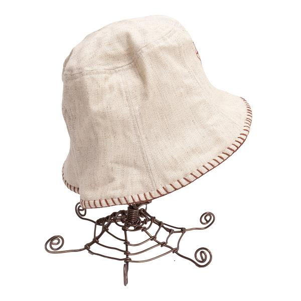 JPG by GAULTIER Linen Embroidered Bucket Hat Beige Size 58CM