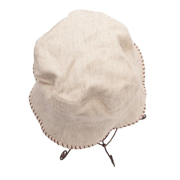 JPG by GAULTIER Linen Embroidered Bucket Hat Beige Size 58CM