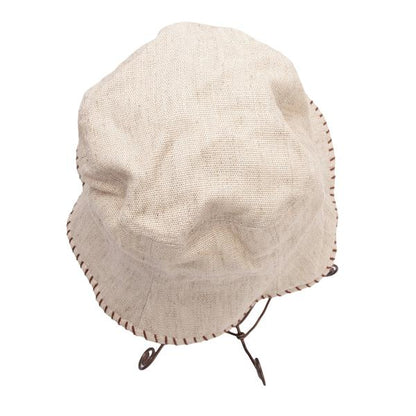 JPG by GAULTIER Linen Embroidered Bucket Hat Beige Size 58CM