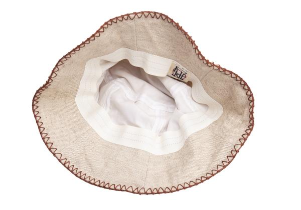 JPG by GAULTIER Linen Embroidered Bucket Hat Beige Size 58CM