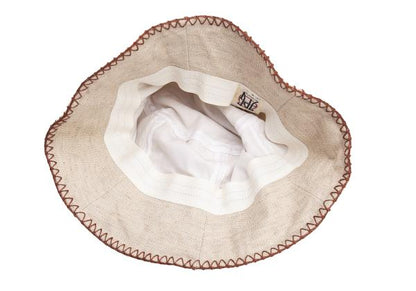 JPG by GAULTIER Linen Embroidered Bucket Hat Beige Size 58CM